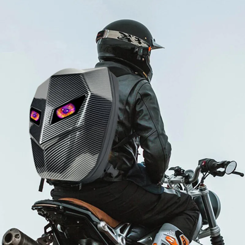 

LED Knight Cycling Backpack Fashion Motorcycle Helmet Bluetooth Waterproof Hard Shell Laptops Bags Personality With Eye Bag
