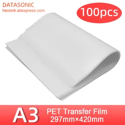 100pcs A3 A4 PET Transfer Film For Direct Transfer Film Printing For Ink DTF Printing PET Film Printing And Transfer double side