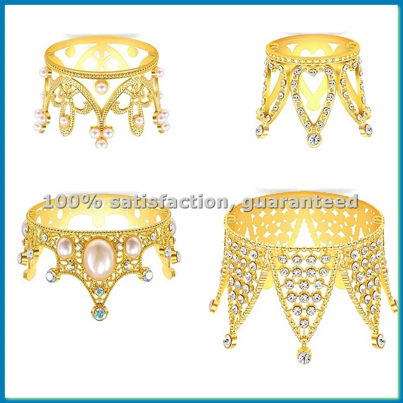 

Набор из 4 золотых корон для торта, украшения для торта в виде короны принцессы для дня рождения, свадьбы и детского праздника Crown-A07G