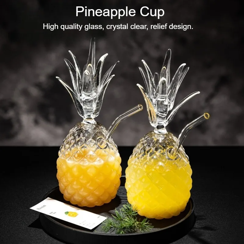 Verre à cocktail ananas, verre gaufré de haute qualité, gobelet à jus, gobelet à boisson