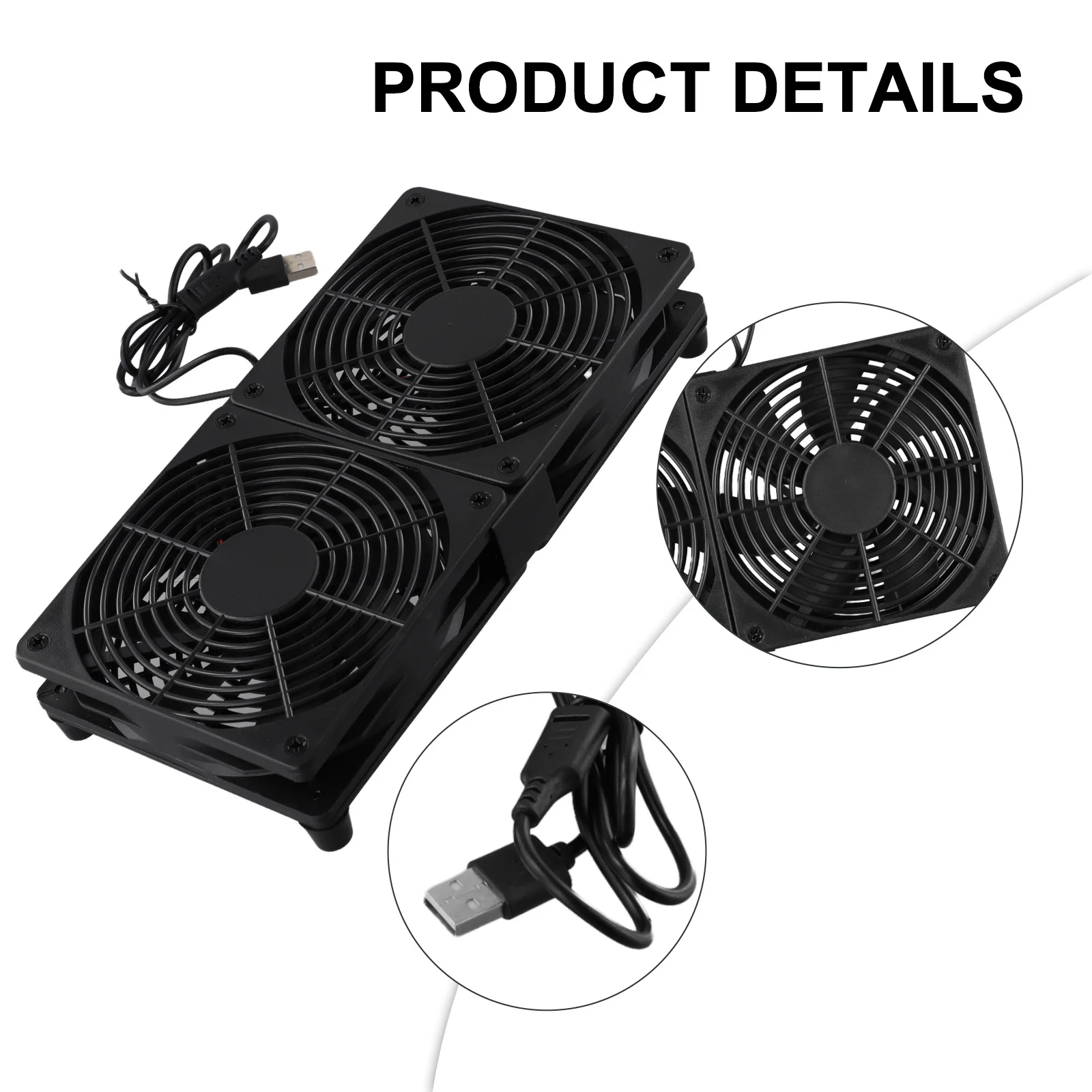 Efficient 5V USB Fan 120mm Dual Axial Radiator Designed for PCs Laptops and AV Receivers with Silent Operation