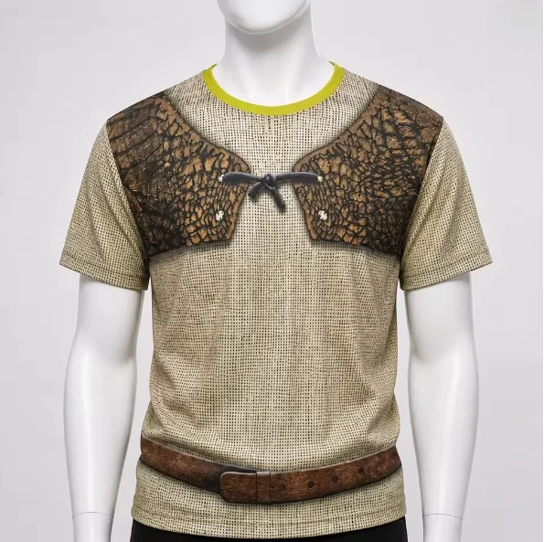 Creative Print Medieval Armor T-Shirt for Men Women Casual Round Neck Short Sleeve Graphic Tee Vintage Costume Cosplay Top Y2k
