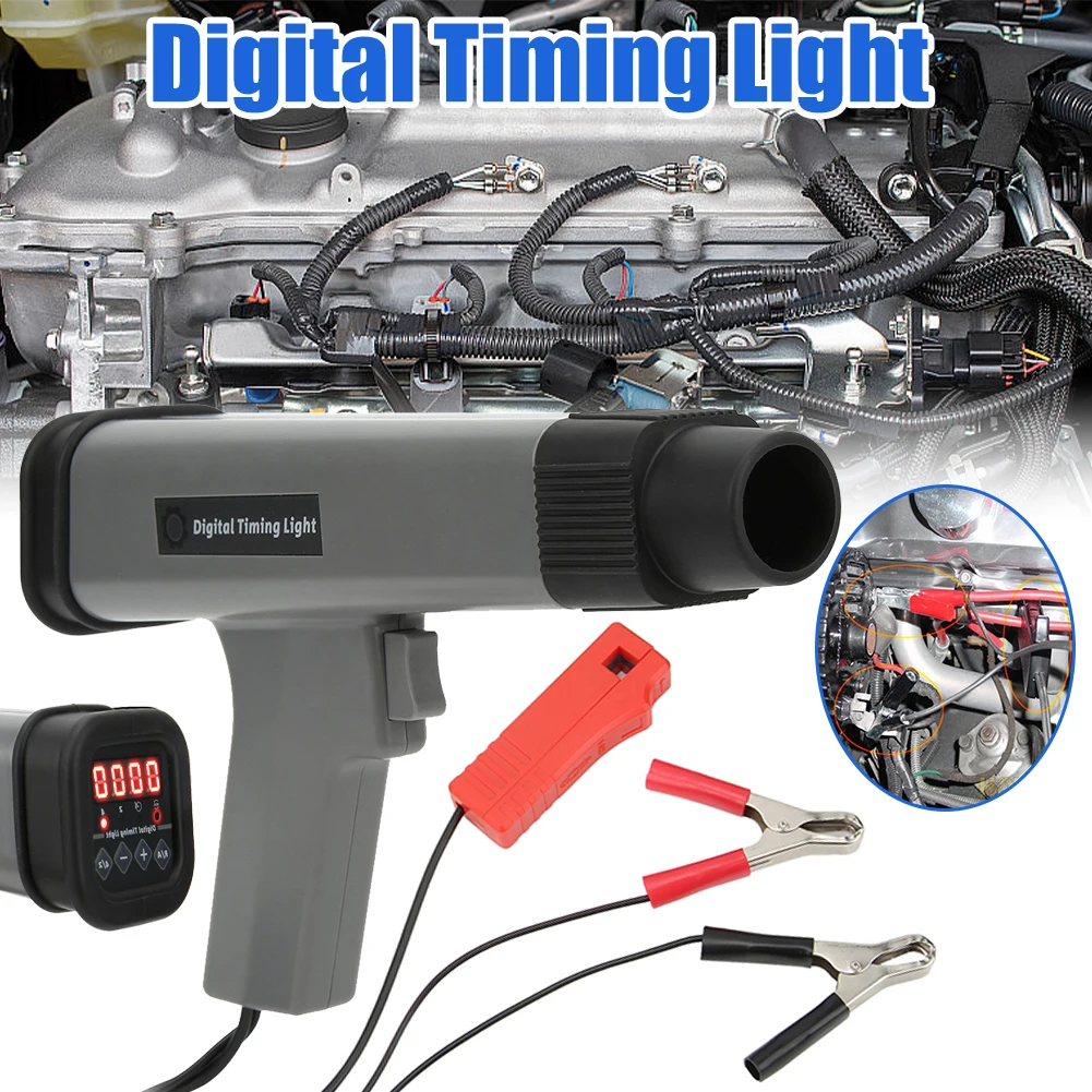 12V Ignition Timing Gun Timing Detector Automotive Maintenance Tool Digital Display Gasoline Engine Stroboscopic Gun