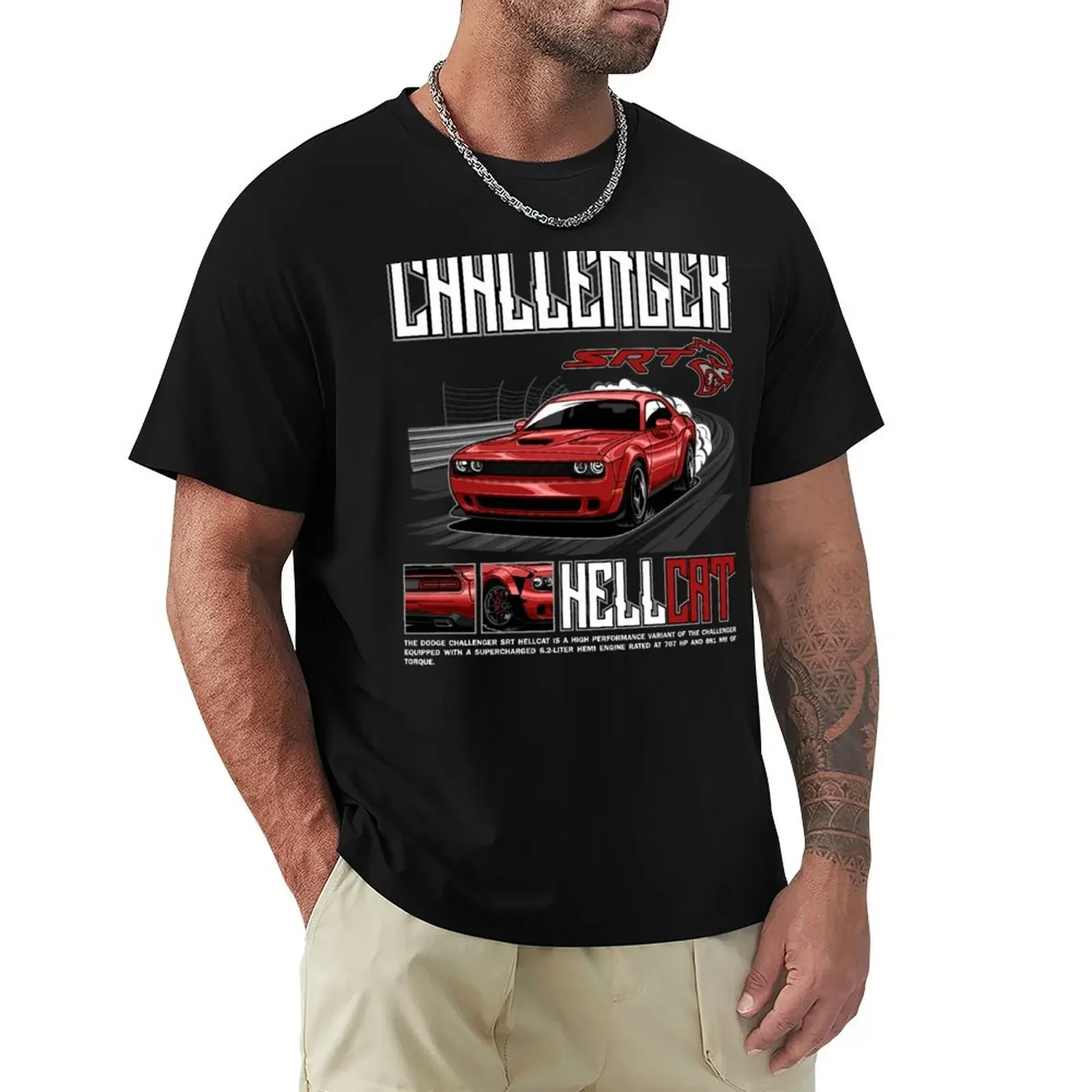 Challenger SRT Hellcat T-Shirt oversizeds customs design your own korean fashion boys whites mens