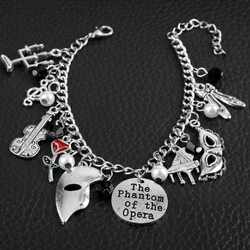 Il fantasma dell'opera bracciali maschera danza chitarra fascino bracciali classici per le donne gioielli moda Charms braccialetto amanti regalo