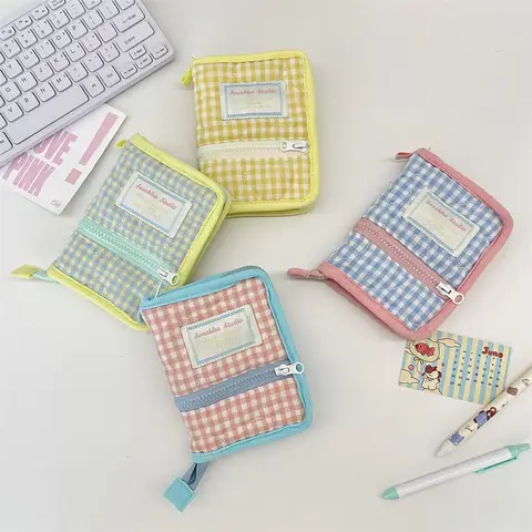 Korean Style Handmade Quilted Binder Portable Mini Notebook Storage Book Cover Replacement Small Notebook Stationery