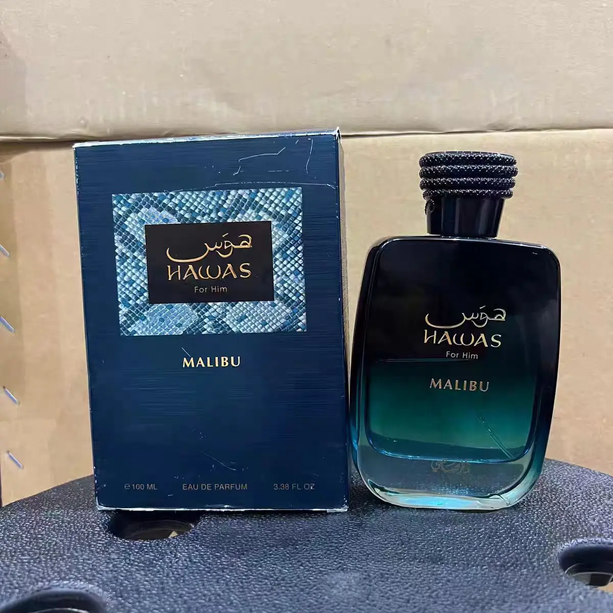 

HAWAS MALIBU men's perfume, citrus flavor, full of marine charm, 3.4FL-OZ capacity, designed for fashionable men