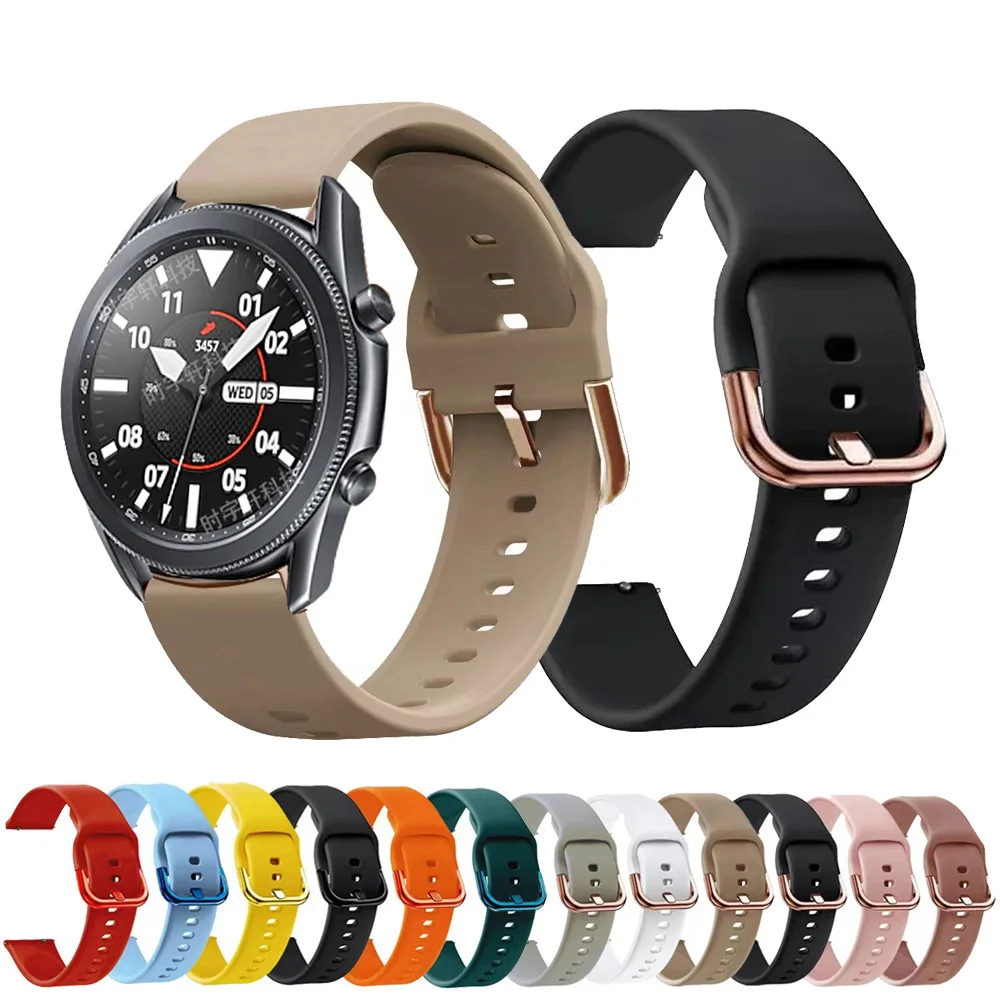 

20mm 22mm Band For Samsung Galaxy Watch 3 41mm 45mm Silicone Strap For Galaxy 42mm 46mm/Gear S3 S2 Sport/Active 2 Correas Belt