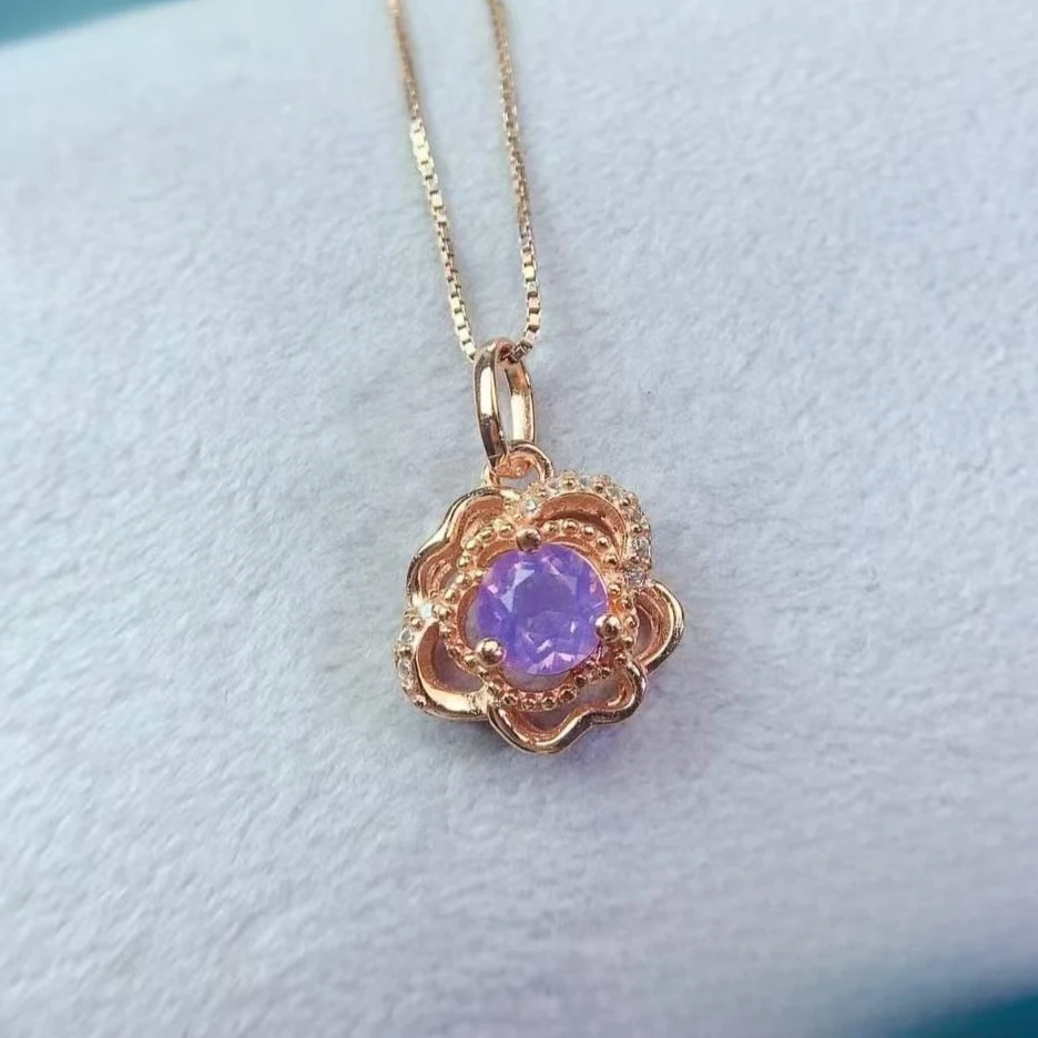 

Подлинный аметистовый кулон с серебряной цепочкой 925 пробы, 5 мм, натуральный аметистовый кулон с сертификатом, ювелирное изделие из стерлингового серебра с кристаллами
