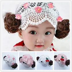 Flower Baby Girl Headband Lace Bow Wig Newborn Toddler Turban Hair Band Headbands For Kids Baby Hair Accessories