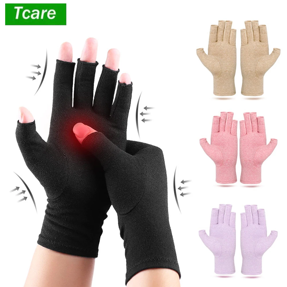 

Tcare 1Pair Arthritis Gloves Women Men for RSI, Carpal Tunnel, Rheumatiod, Tendonitis, Fingerless Hand Thumb Compression Gloves