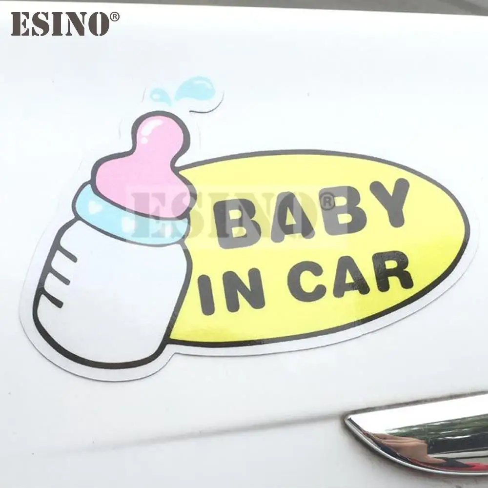 Car Styling Funny Decorative Feeding Bottle Baby In Car PVC Waterproof Sticker Bumper Glass Body Creative Pattern Vinyl Decal