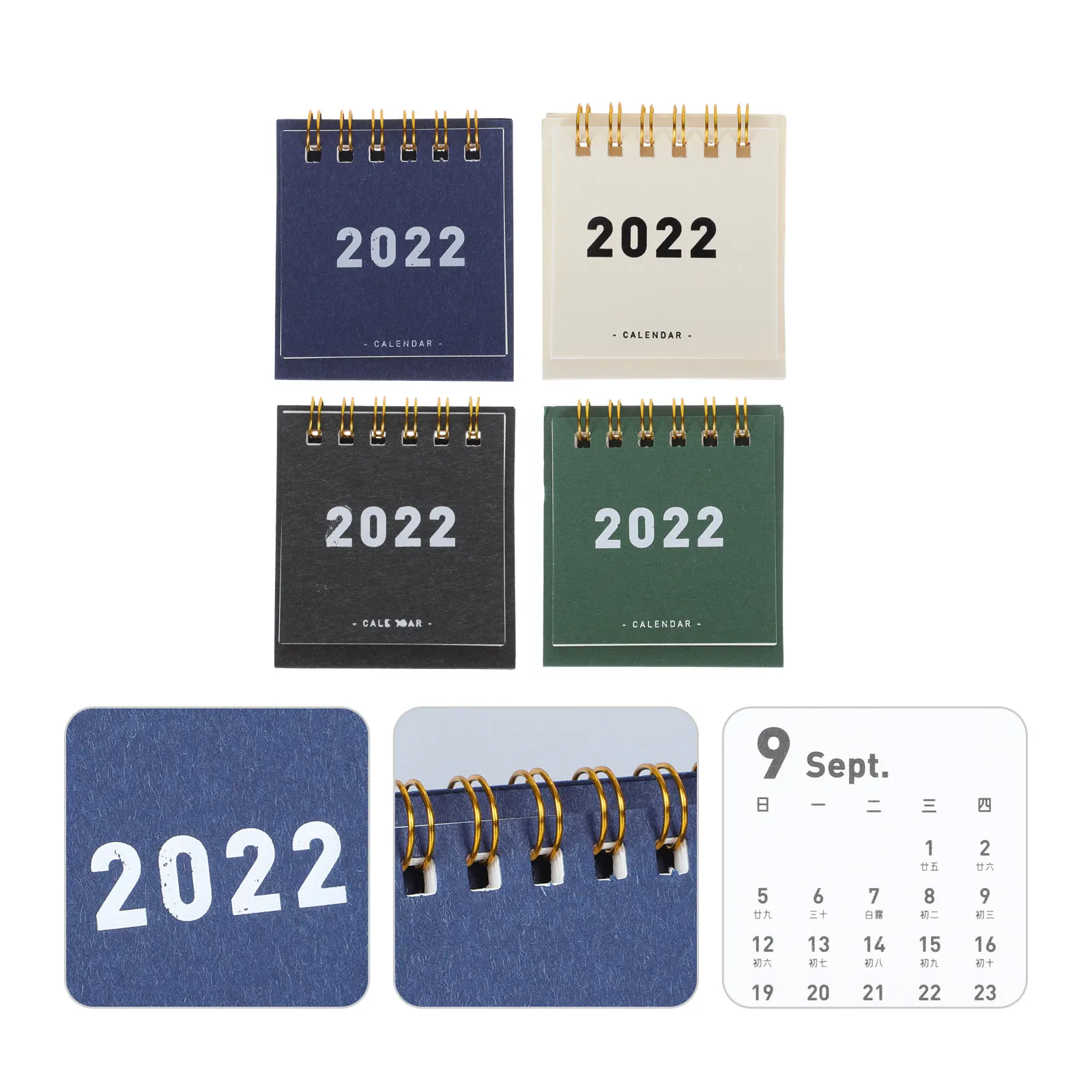 

4 Pcs Portable Mini Calendars Small Desk Notepad Desktop Office Decor Home Paper
