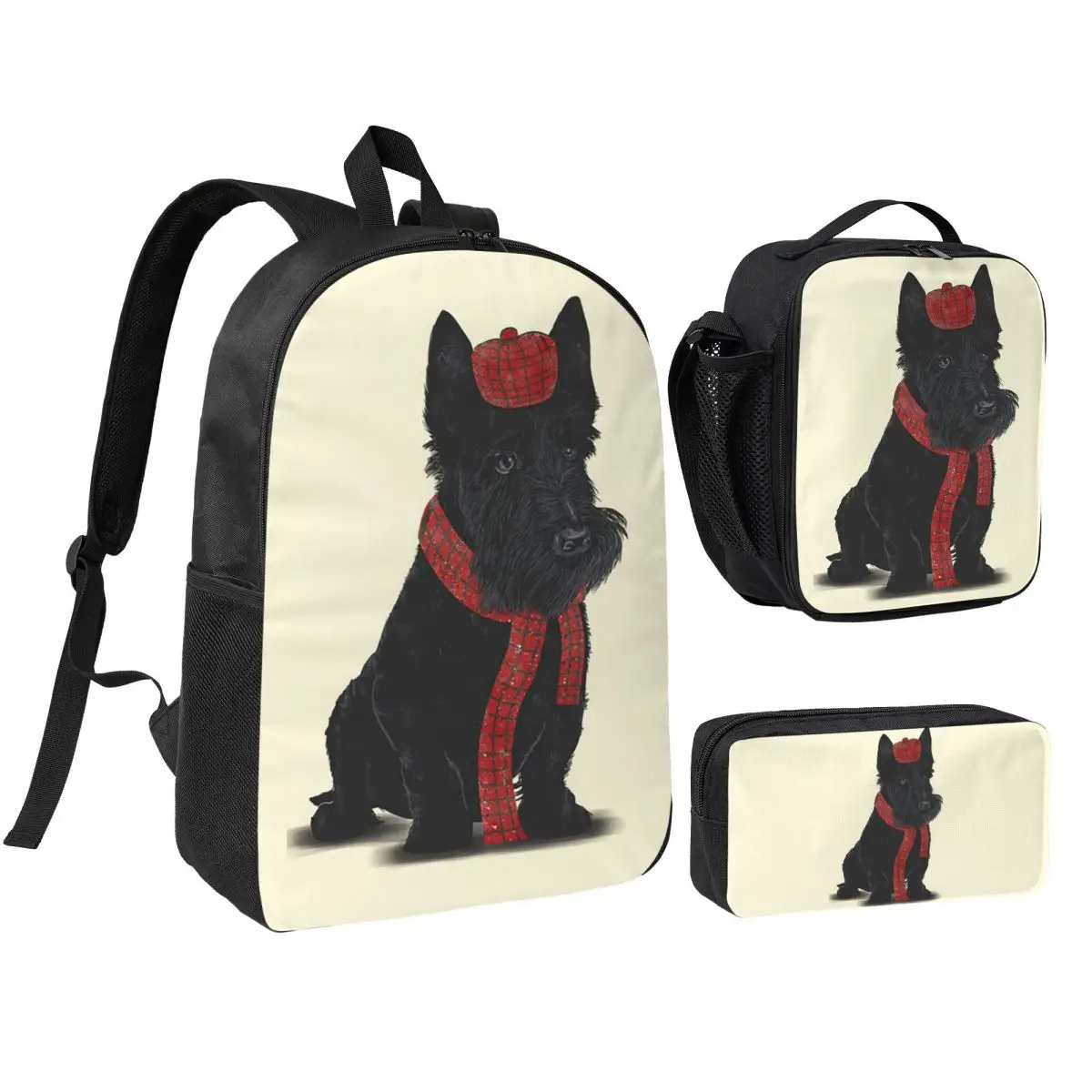 

I Love My Scotties Dog Backpack Student Boys Girls BookBag School Bag Laptop Shoulder Bags 3ps Insulated Lunch Bag Pencil Case