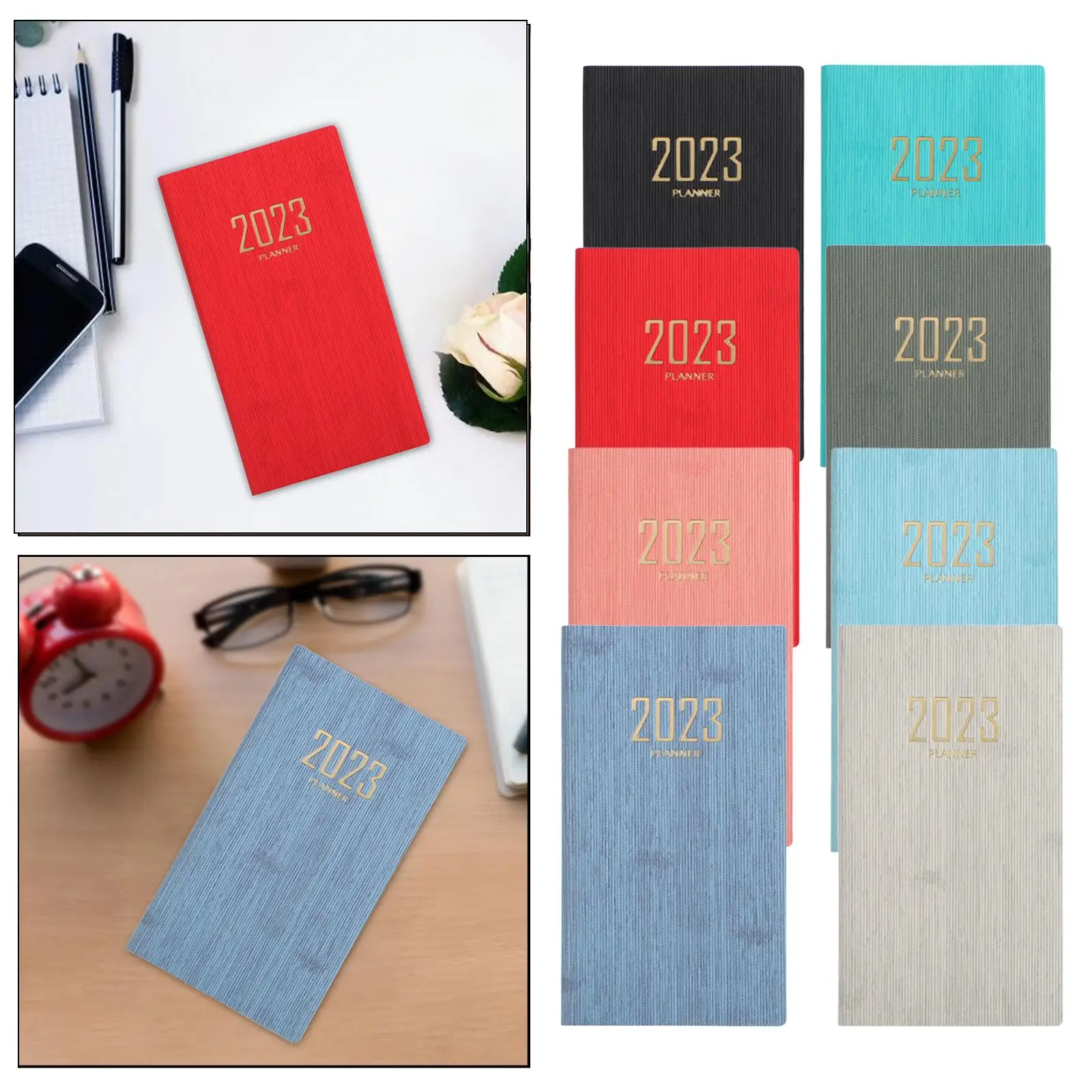 Recording Weekly Notebook Planner Leather Cover Appointment A6 Thick Paper Calendar Daily Account Schedule for Home