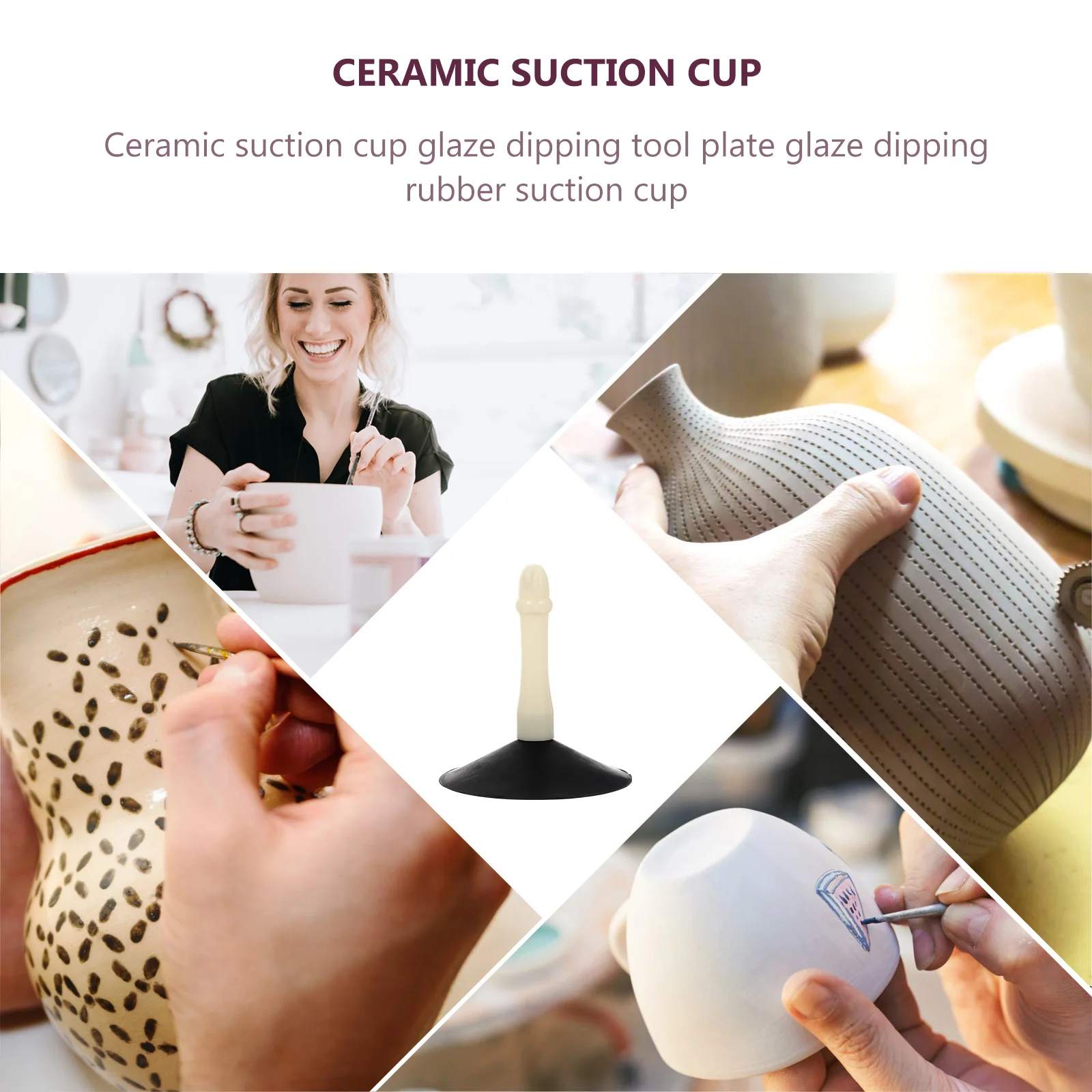 

Rubber Suction Cup 10cm Ceramic Tool Pottery Clay Suction Cup Dipping Glaze Ceramic Tool Practical Durability