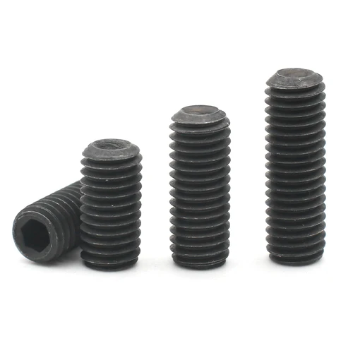 Imagen 2 del producto 10 Uds M2 M2.5 M3 M4 M5 M6 M8 M10 negro Grado 12,9 acero al carbono hexagonal juego de tornillos sin cabeza tornillo de fijación de punta de copa