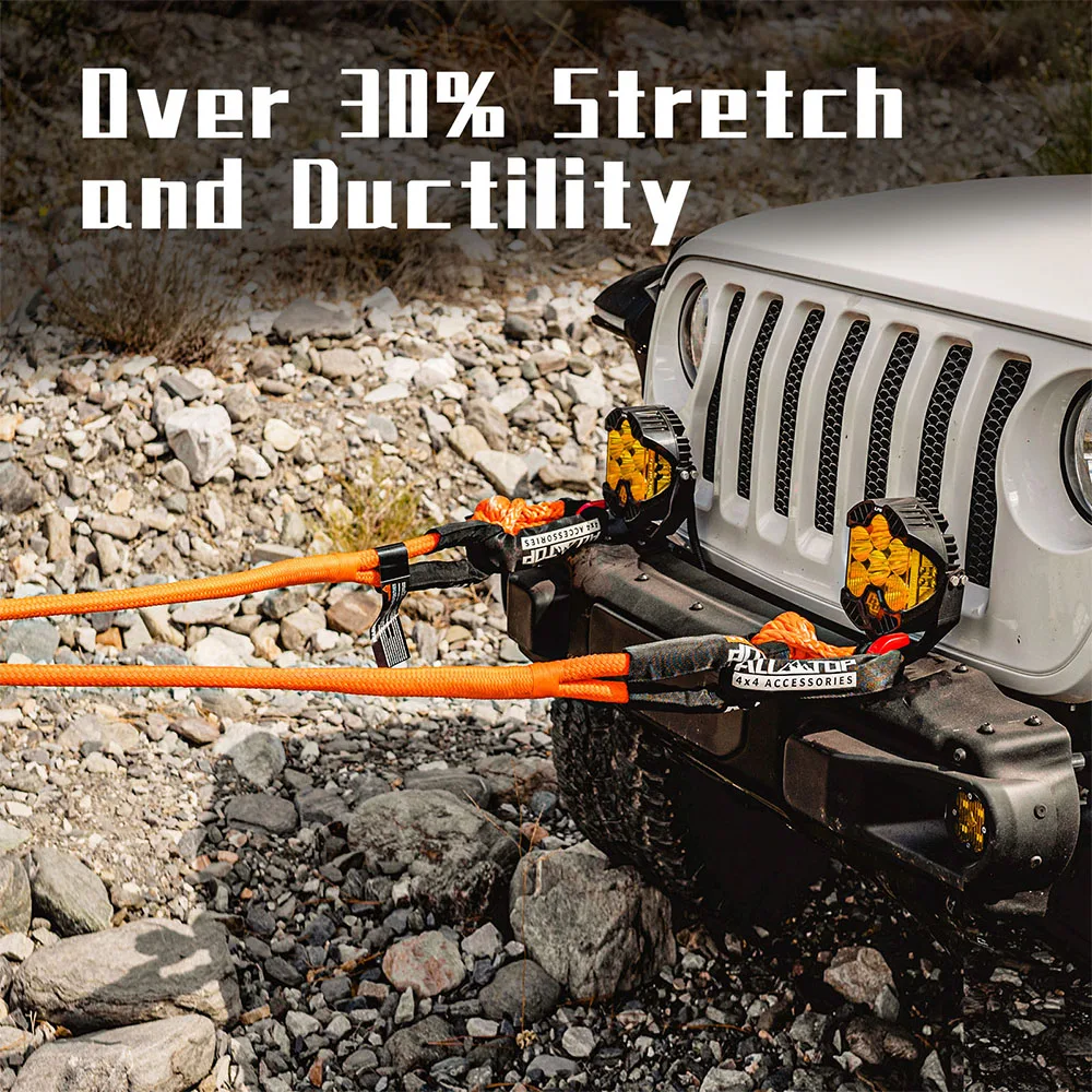 4x4 Off Road Vehicle Elastic Nylon Towing Rope Car Kinetic Recovery Rope 4WD Heavy Duty Rope For Emergency