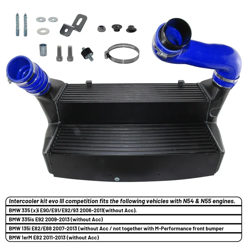 Performance Intercooler Black/Blue/Red Hose Kit For EVO III BMW 335(x)i E90/E91/E92/93 335is 135i E82/E88 1erM N54&N55 2006+