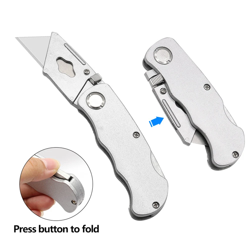 New Quick Replace Pocket Knife Folding Utility Knife Stainless Steel With Belt Clip Sharp Blade For General-Purpose Cutting Tool