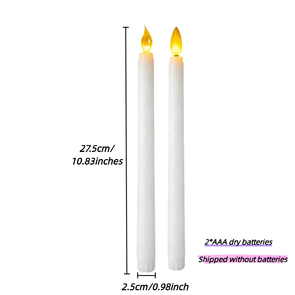 6pcs Flameless Flashing Long Candles Lights, LED Taper Candle Lights Battery Operated Window Candles LED Taper