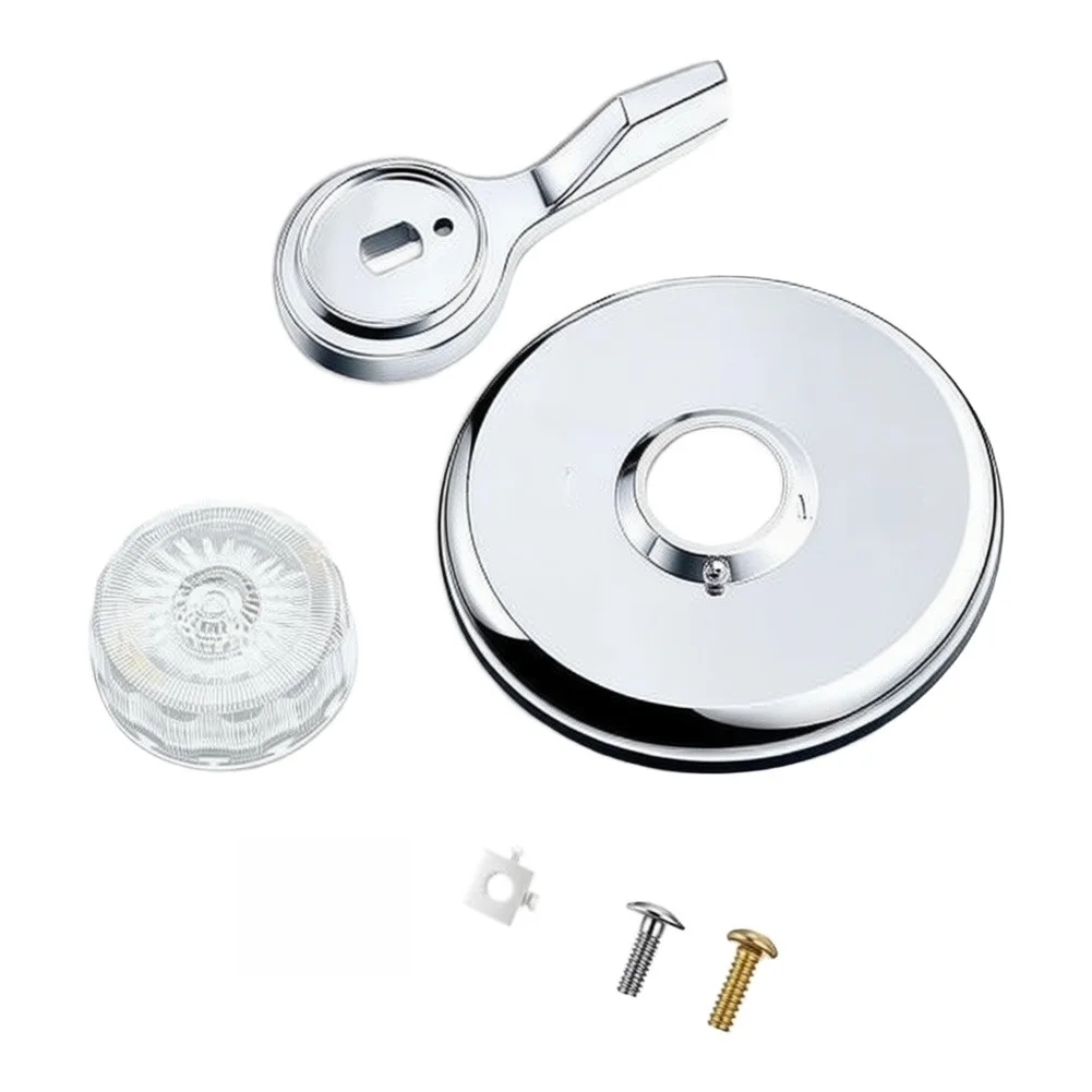 For Bathroom Remodeling 2.8cm Faucet Handle Replacement Replacement Kit Chrome Escutcheon Plate Flow Control Handle