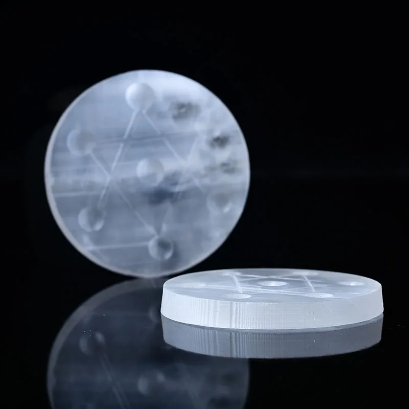 

1PC Natural White Selenite Plaster Handmake chakras Round Shape Gypsum Crystal Raw Reiki Charging Mineral Chakra Plate DIY Gift