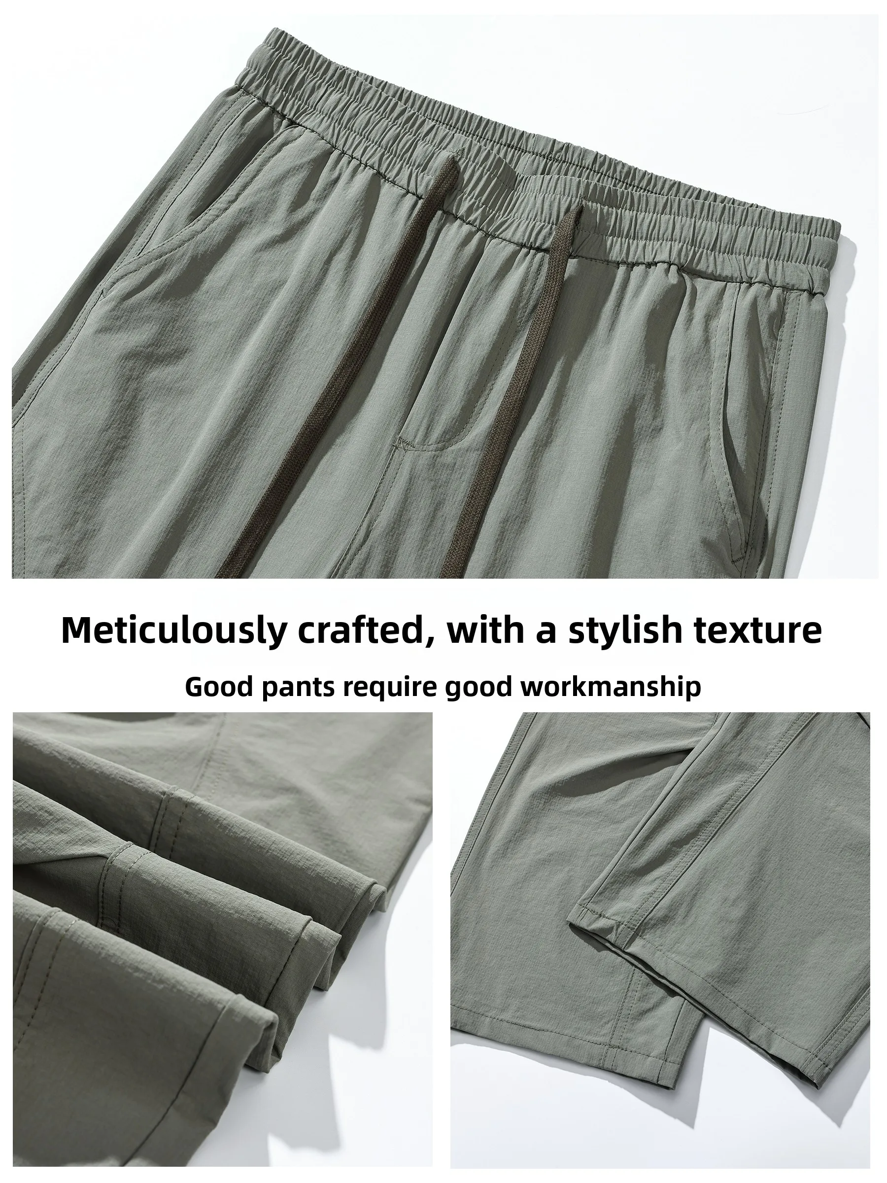 

Брюки для спецодежды из ледяного шелка, мужские летние повседневные свободные прямые американские функциональные брюки для десантника с большим ket, модные молодежные брюки