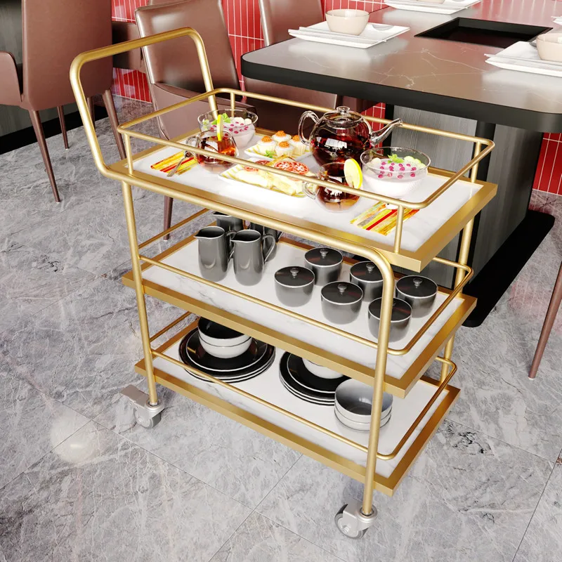 Three-storey European commercial mobile dining car  shop trolley silent hotel