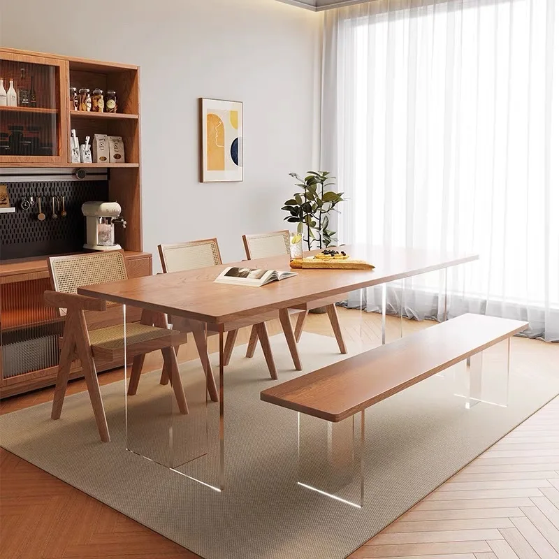 Nordic, solid wood, dining chairs, long table, log, acrylic