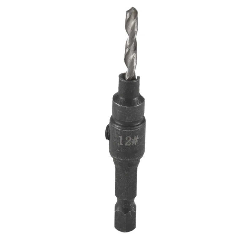 

A47U 5-Piece Set Of 3/8-Inch Quick-Change 82° Chamfer Adjustable Drill Bits,HSS Wood Drill Bits Sink Hole Drilling Tool Kit