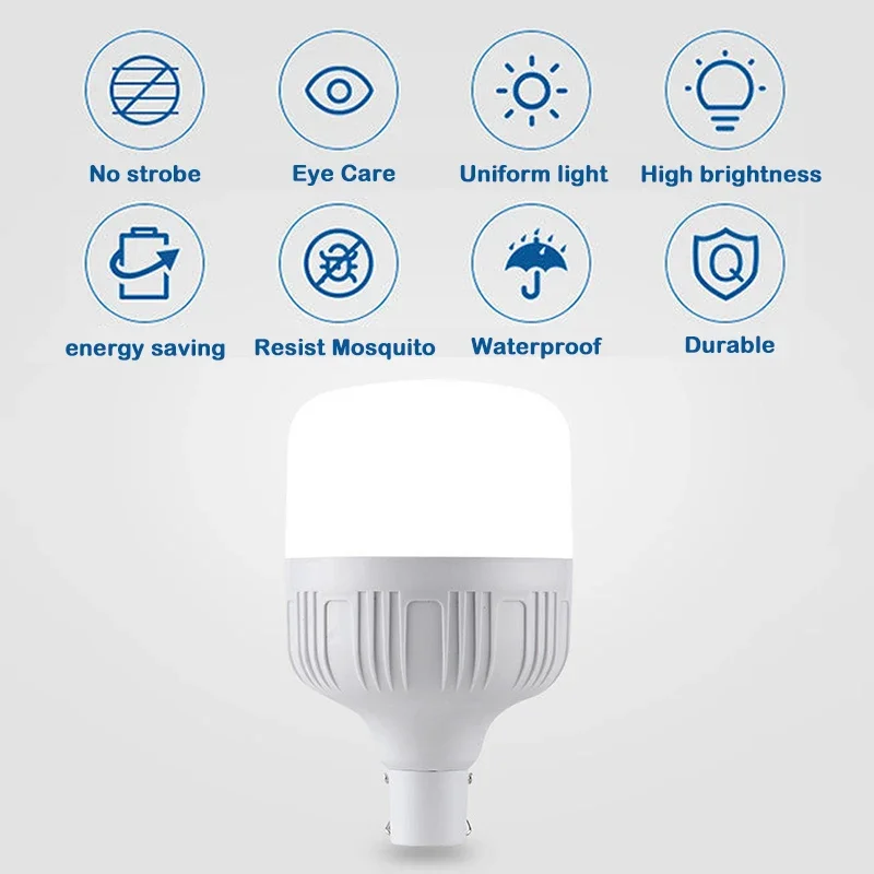 LED light bulb camping emergency light 5 light modes USB rechargeable portable high power bulb light eye protection waterproof