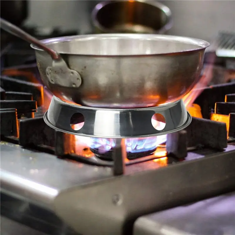 ABVJ-4X Universal Wok Pan Support Rack Stand Wok Ring/Metallic Round Bottom Universal Size For Gas Stove Fry Pans