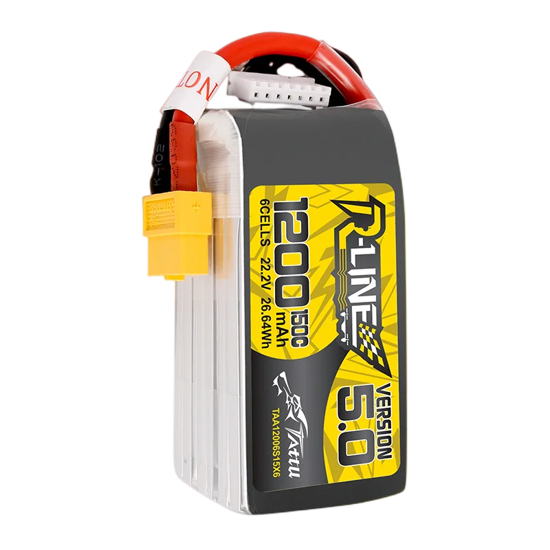 Tattu R-Line Version 5.0 V5 1200 1400mAh 150C 6S 22.2V Lipo Battery XT60 Plug FPV Racing Dro RC Quadcopter