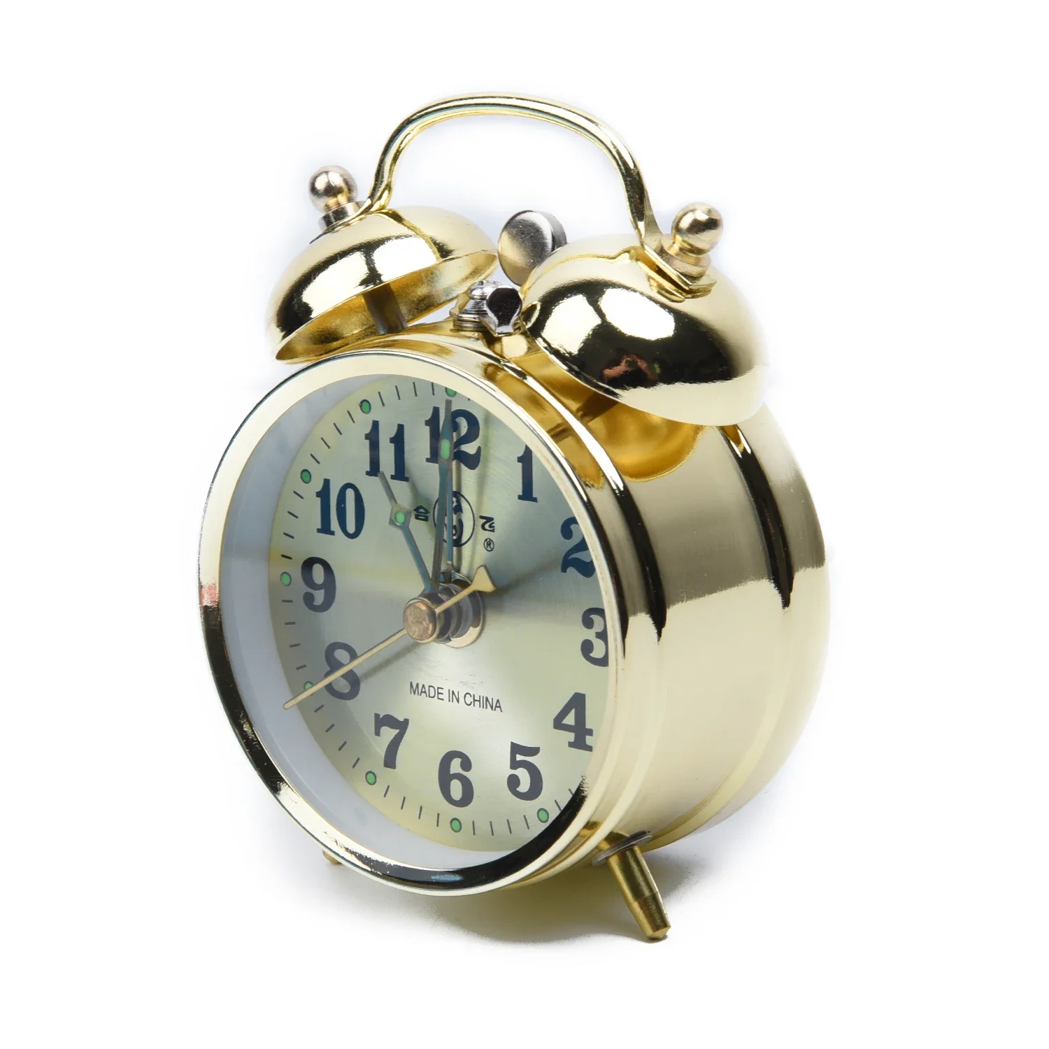 7cm Alarm clock Metal Cute High quality Horseshoe Mechanical Gold Alarm Clock Manual Wind Up Vintage Hot Pro Top