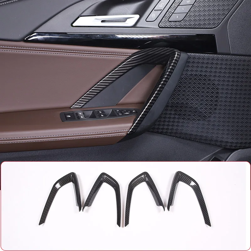 

For BMW X1 U11 2023-2024 ABS Carbon Fiber Car Door Handle Interior Door Trim Strip Decoration Sticker Car Accessories