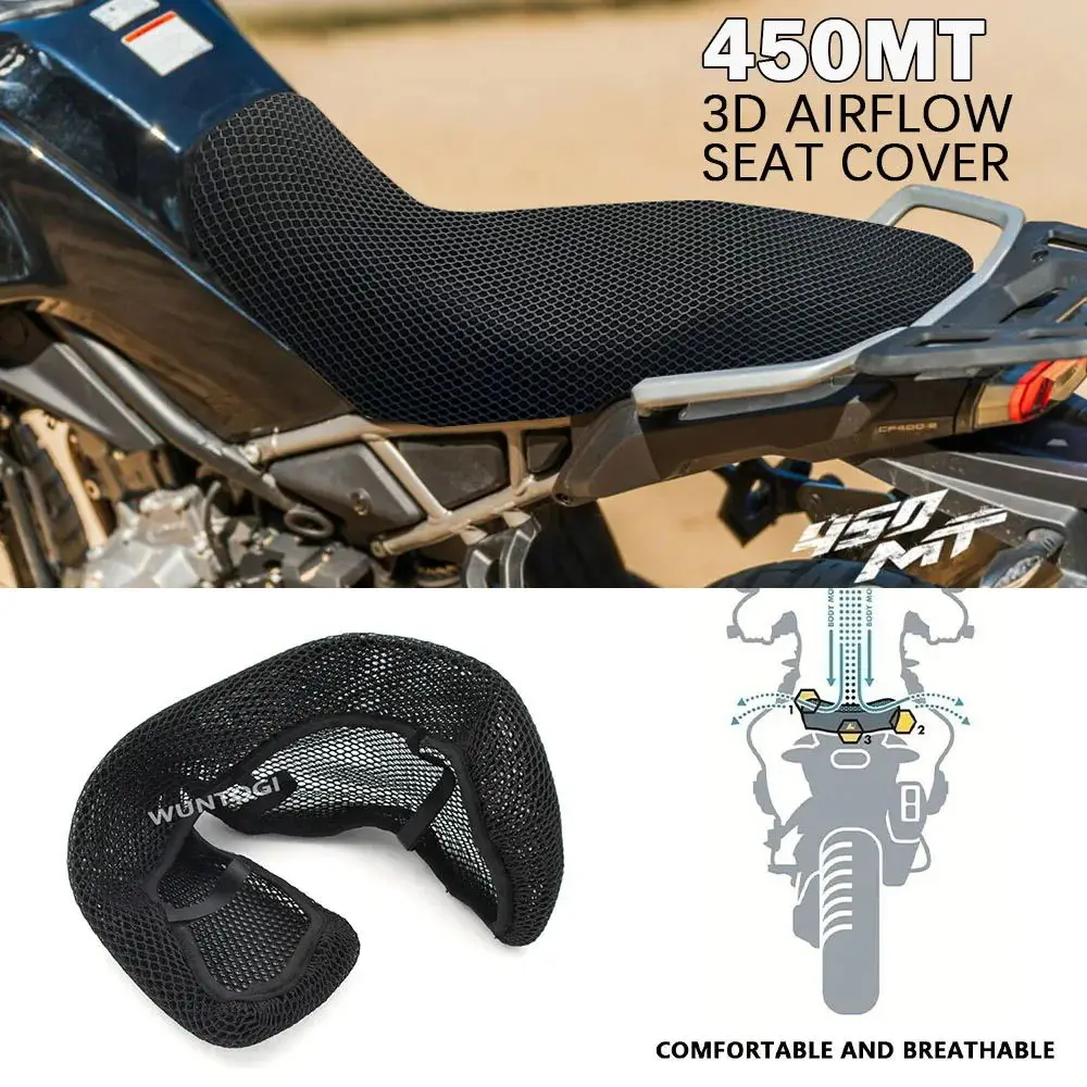 For CFMOTO 450MT Motorcycle Seat Cover 3D Airflow Seat Cover for cf moto 450mt Seat Protect Cushion Heat Insulation Protection