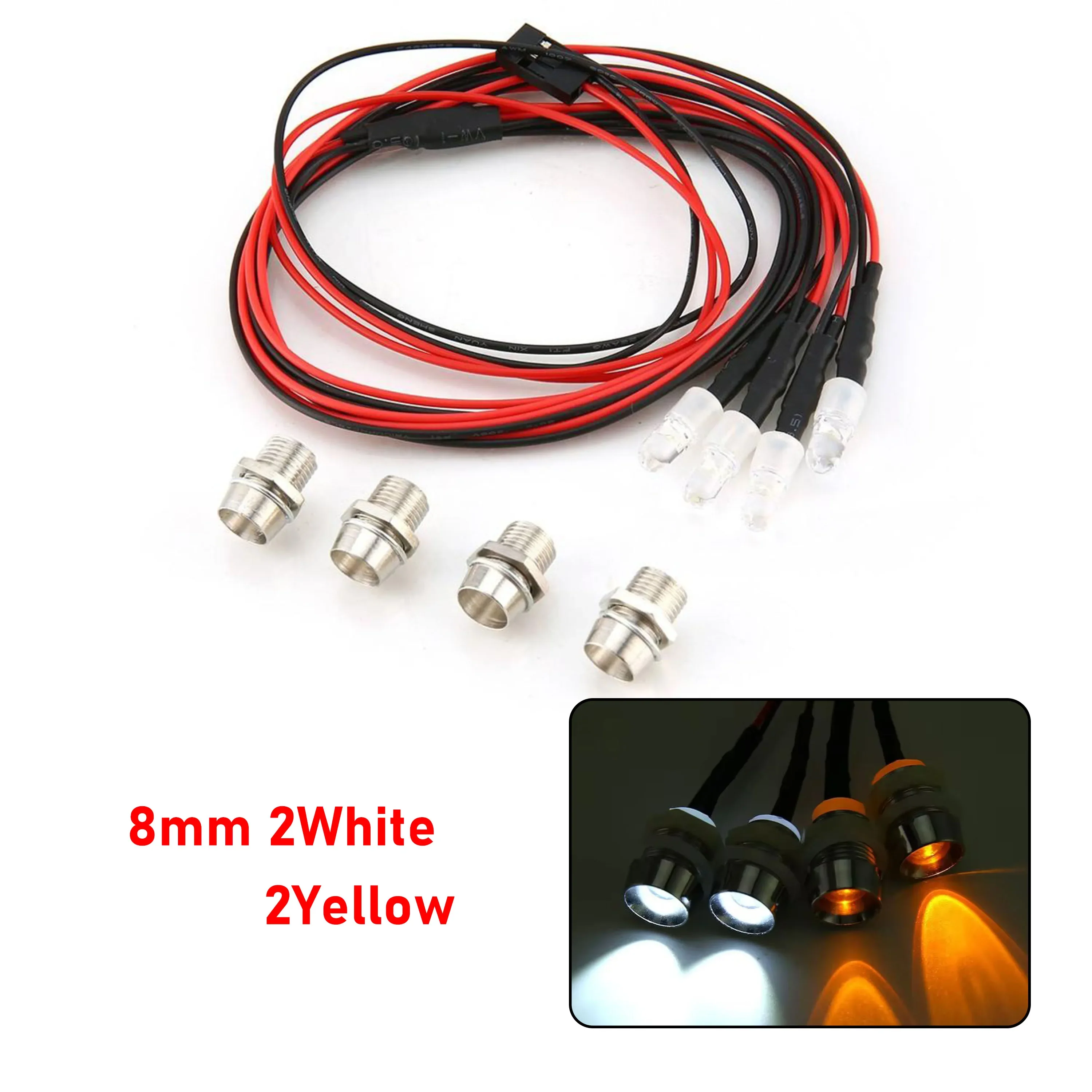 RC LED-Lichtset Scheinwerfer für 1/10 1/8 1/12 RC Auto Truck Crawler Drift Car Frontscheinwerfer Rücklicht TRAXXAS HSP HPI MN99 MN90 – Detail 38