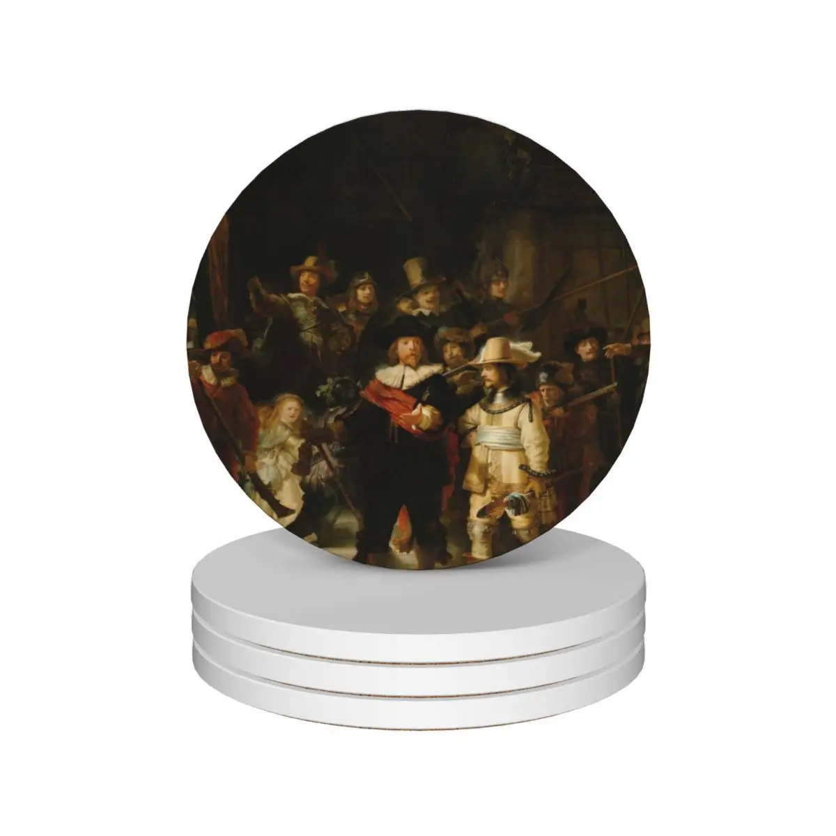 

The Nightwatch by Rembrandt van Rijn ( Nachtwacht ) Ceramic Coasters (Set of 4) cute drink set drinks Coasters