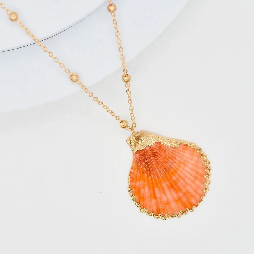 Conch Shell Necklace Shell Pendant Necklace Bohemia Chain Boho Style Sea Beach Jewelry Natural Chains