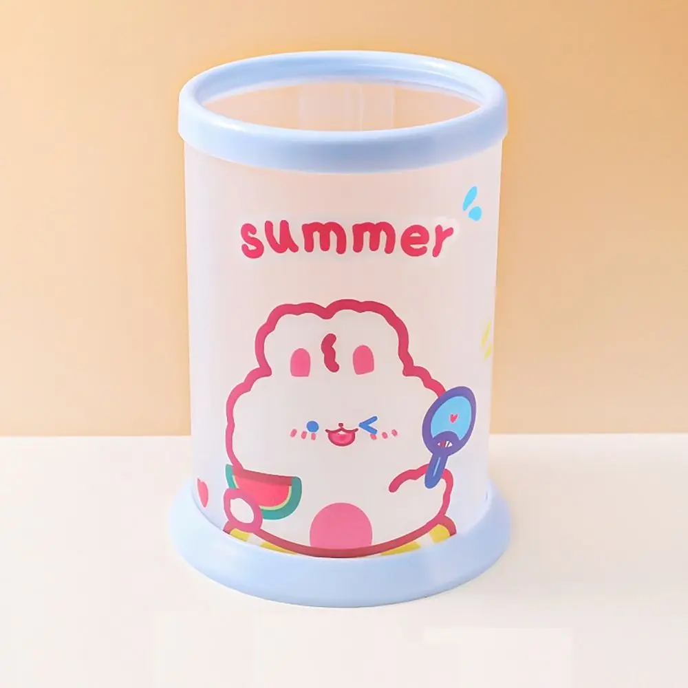 

Large Capacity Pencil Holder Cartoon Round Pen Storage Box Study Accessory Stationery Gifts Pen Container Desk Organization