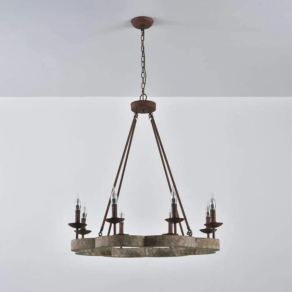 Factory Direct 2026 Cross-border exclusive American country French retro solid wood chandelier living room dining room bedroom v