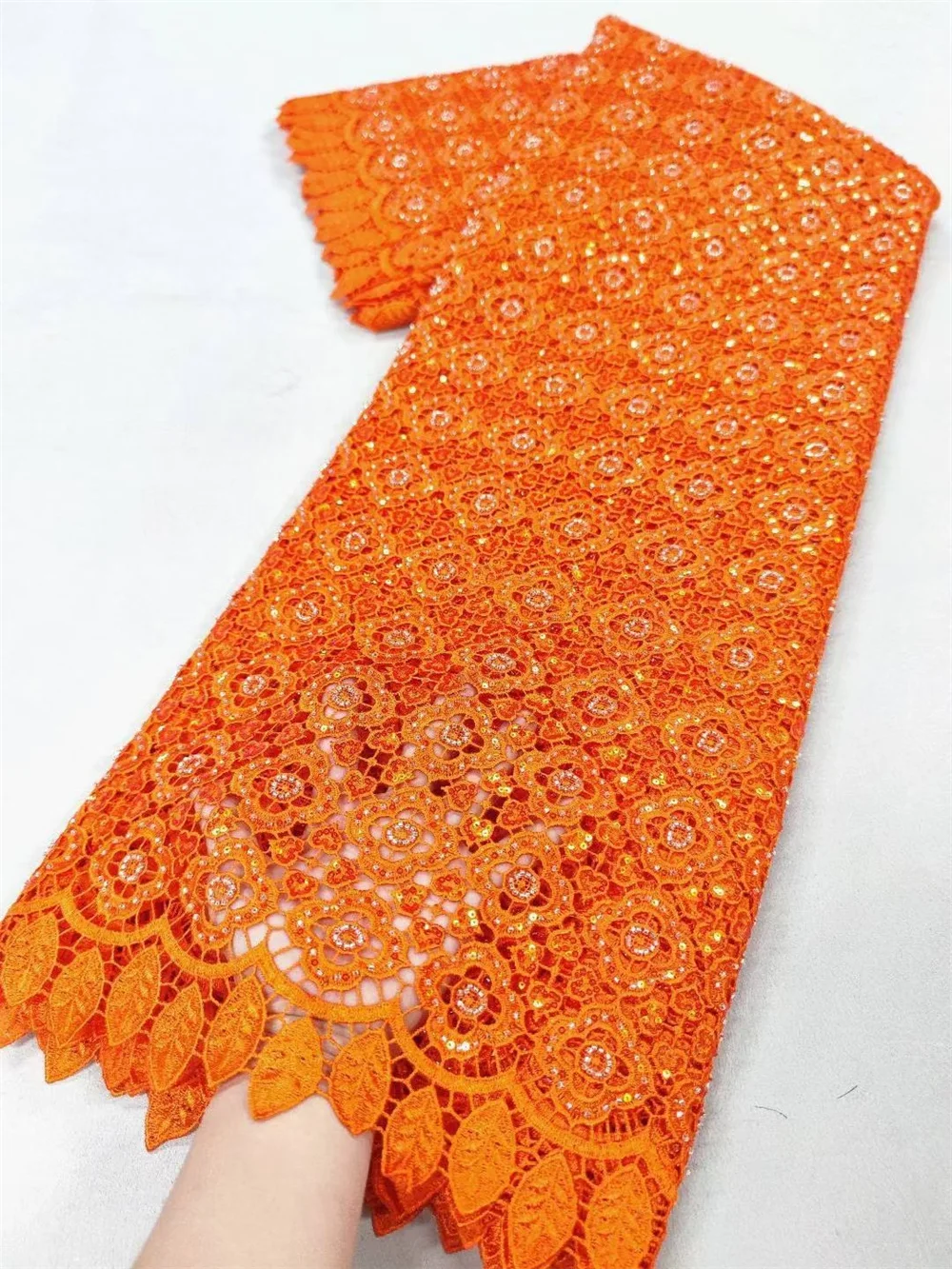 أقمشة الدانتيل الأفريقي النيجيري الزفاف جبر 2025 ، فستان الحفلات الأحجار للخياطة ، قابل للذوبان في الماء ، جودة عالية ، 5 ياردات p H124-1 #3