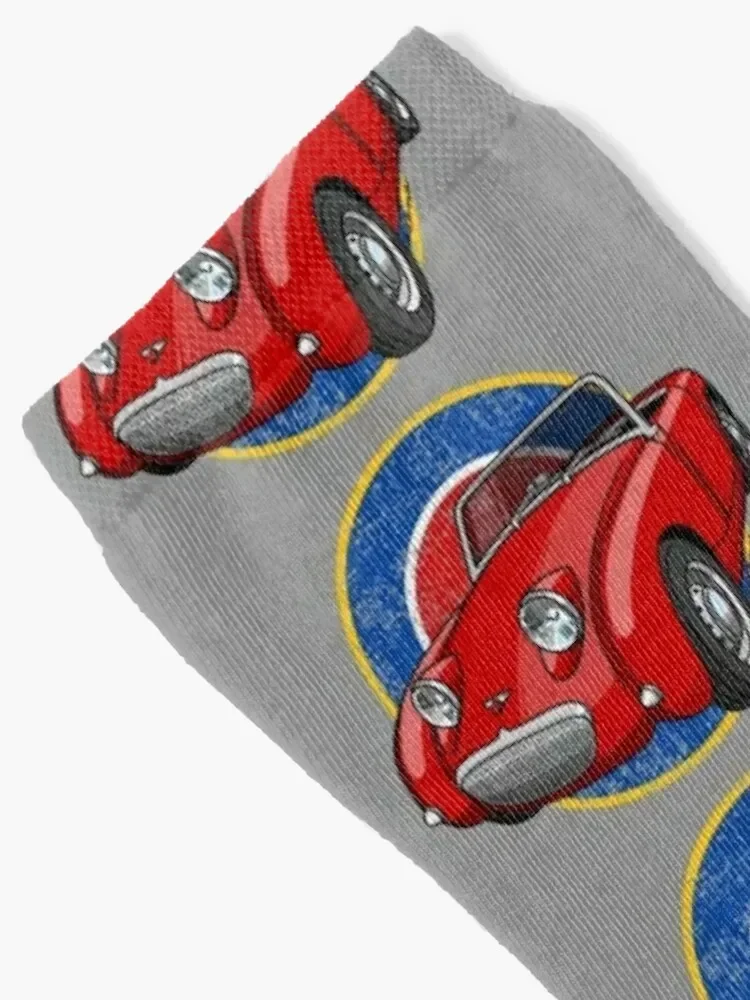 My drawing of the red Frogeye Sprite with aviation flag background Socks warm winter fashionable winter gifts Socks Ladies Men's