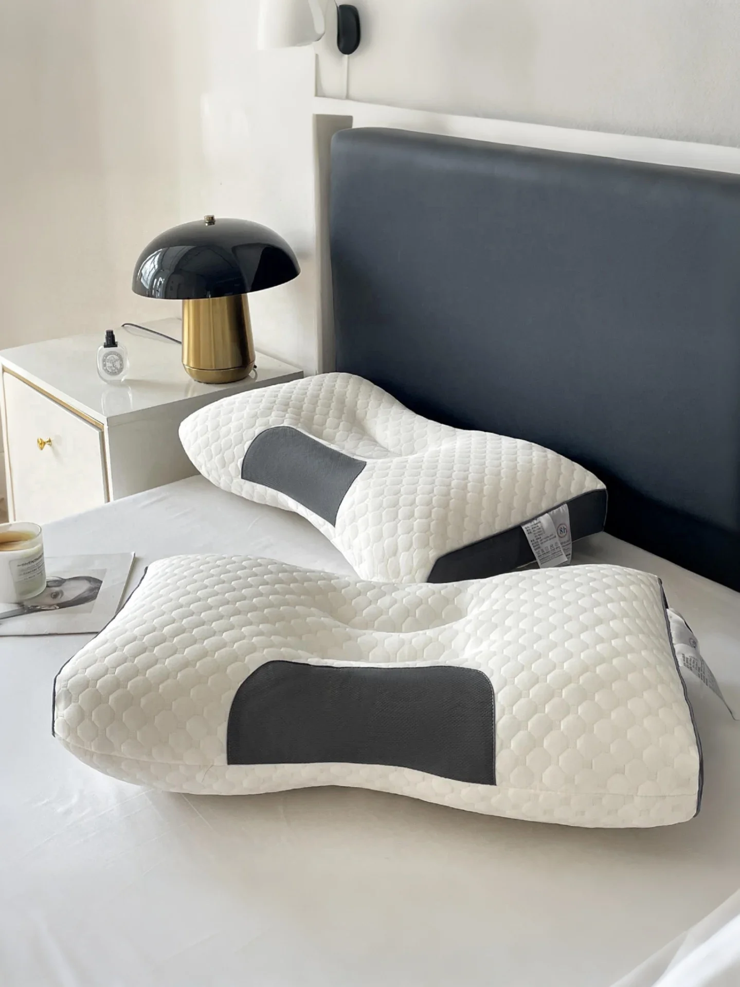 [Durable Build]Breathable Knitted Pillow with Neck Support for Sleep & Massage–Moisture-Absorbing, Machine Washable,SPA Pillow.