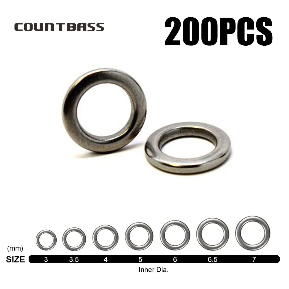 

200pcs Heavy-duty Stainless Steel Solid Rings Fishing Jigging Rings Terminal Tackle, Lure Component