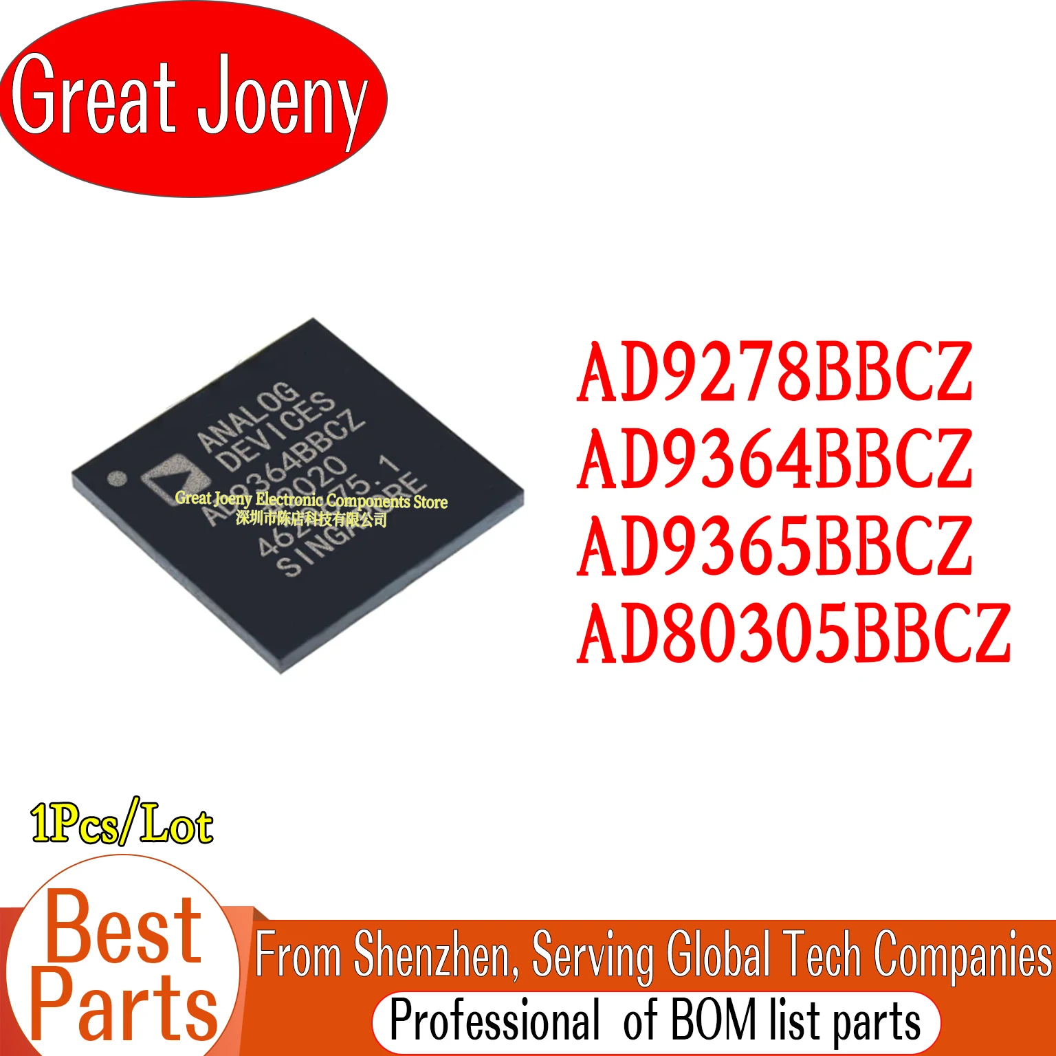 

100% New Original AD9278BBCZ AD9364BBCZ AD9365BBCZ AD80305BBCZ IC Chipset BGA-144