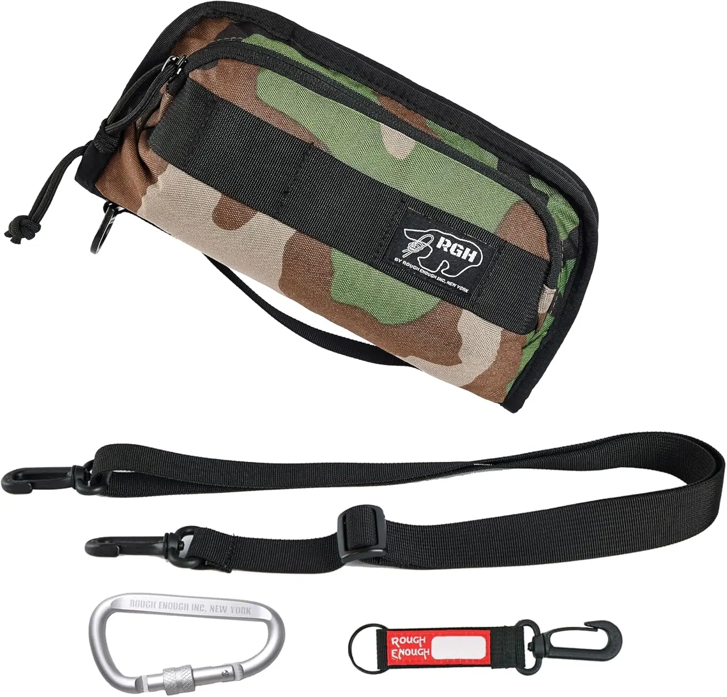 

Rough Enough RFID Passport Holder Wallet Document Organizer Case with Crossbody Shoulder Strap RE8649