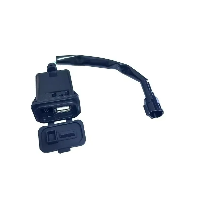 Para interface de carregamento soquete porta carga impulso plástico preto adequado carregamento rápido 1 peça motocicleta alimentação usb