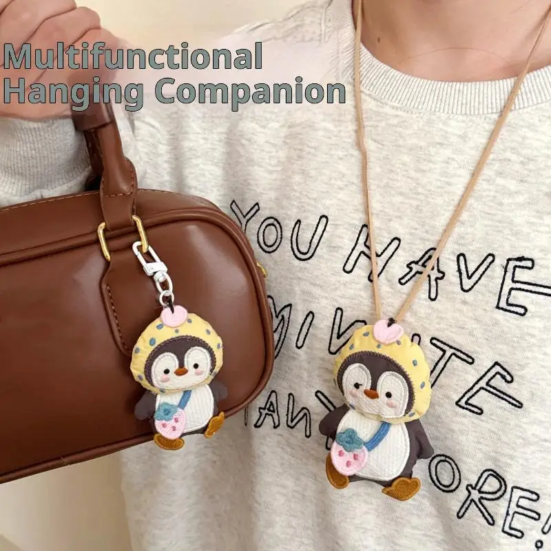 Nette Pinguin Puppe Plüsch Anhänger Schlüsselbund Kreative Cartoon Lanyard Halskette Gefüllte Puppe Spielzeug Lustige Rucksack Dekoration Geschenke